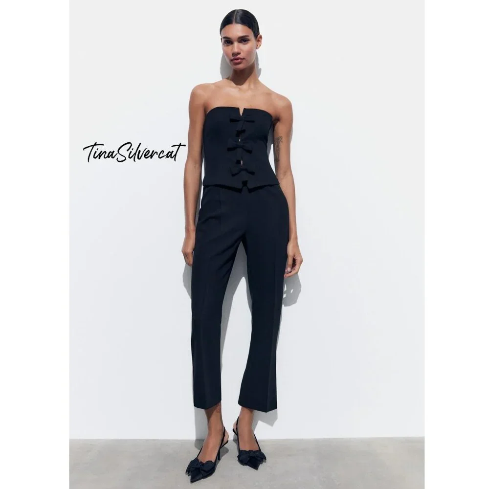BLOGGER'S FAVE! Zara Strapless Jumpsuit Black NWT